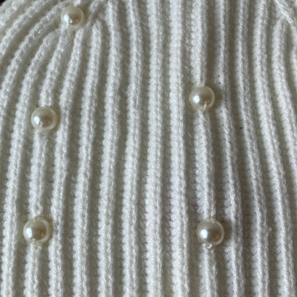 Kate Spade: French Cream Faux Pearl Beanie Hat- winter-one size - Picture 14 of 16